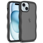 Wave Frosted Black Phone Case for iPhone 15