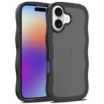 Wave Frosted Light Blue Phone Case for iPhone 16