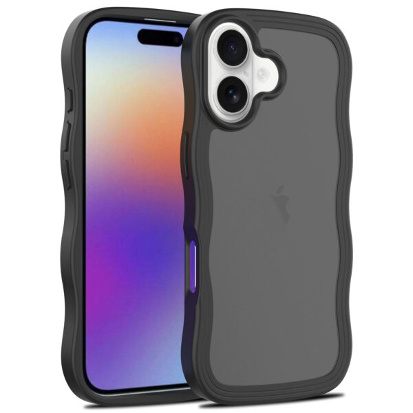 Wave Frosted Light Blue Phone Case for iPhone 16