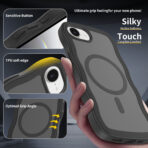 Wave Frosted Black Phone Case for iPhone 16e - Image 5