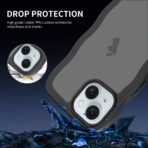 Wave Frosted Black Phone Case for iPhone 15 Plus - Image 2