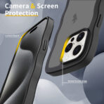Wave Frosted Black Phone Case for iPhone 15 Pro - Image 3