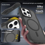 Wave Frosted Black Phone Case for iPhone 16 Pro - Image 4