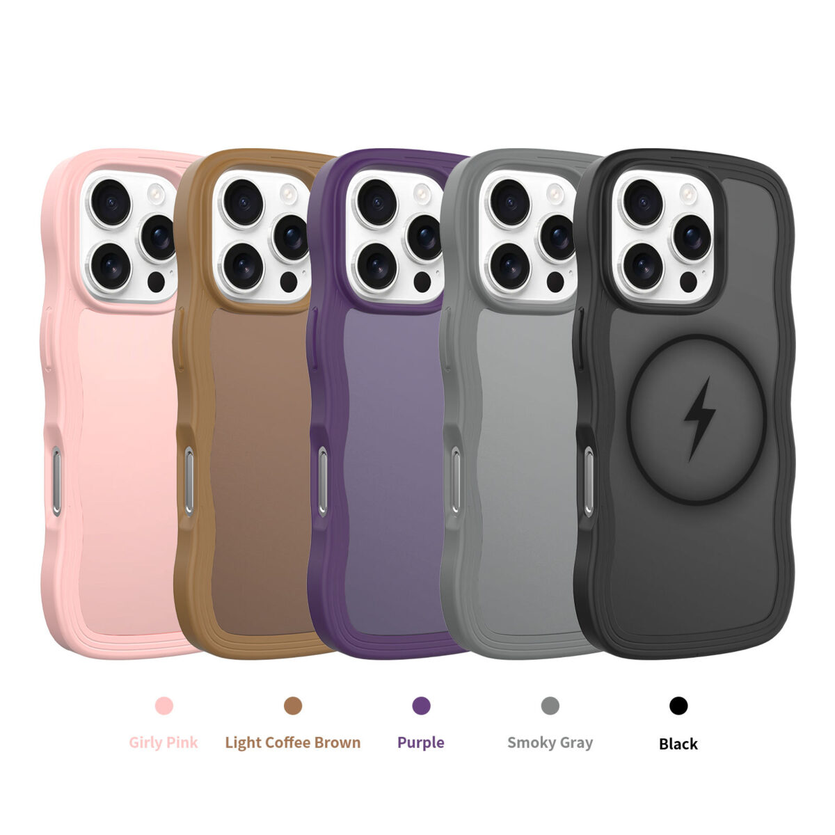 Wave Frosted Black Phone Case for iPhone 16 Pro - Image 2