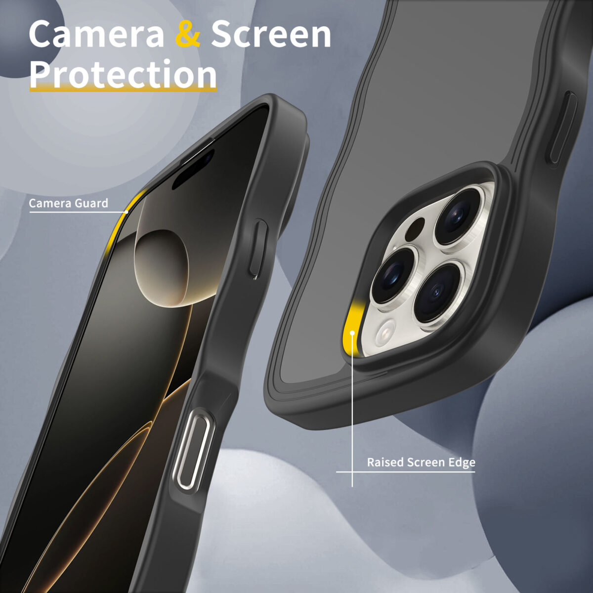 Wave Frosted Black Phone Case for iPhone 16 Pro Max - Image 5