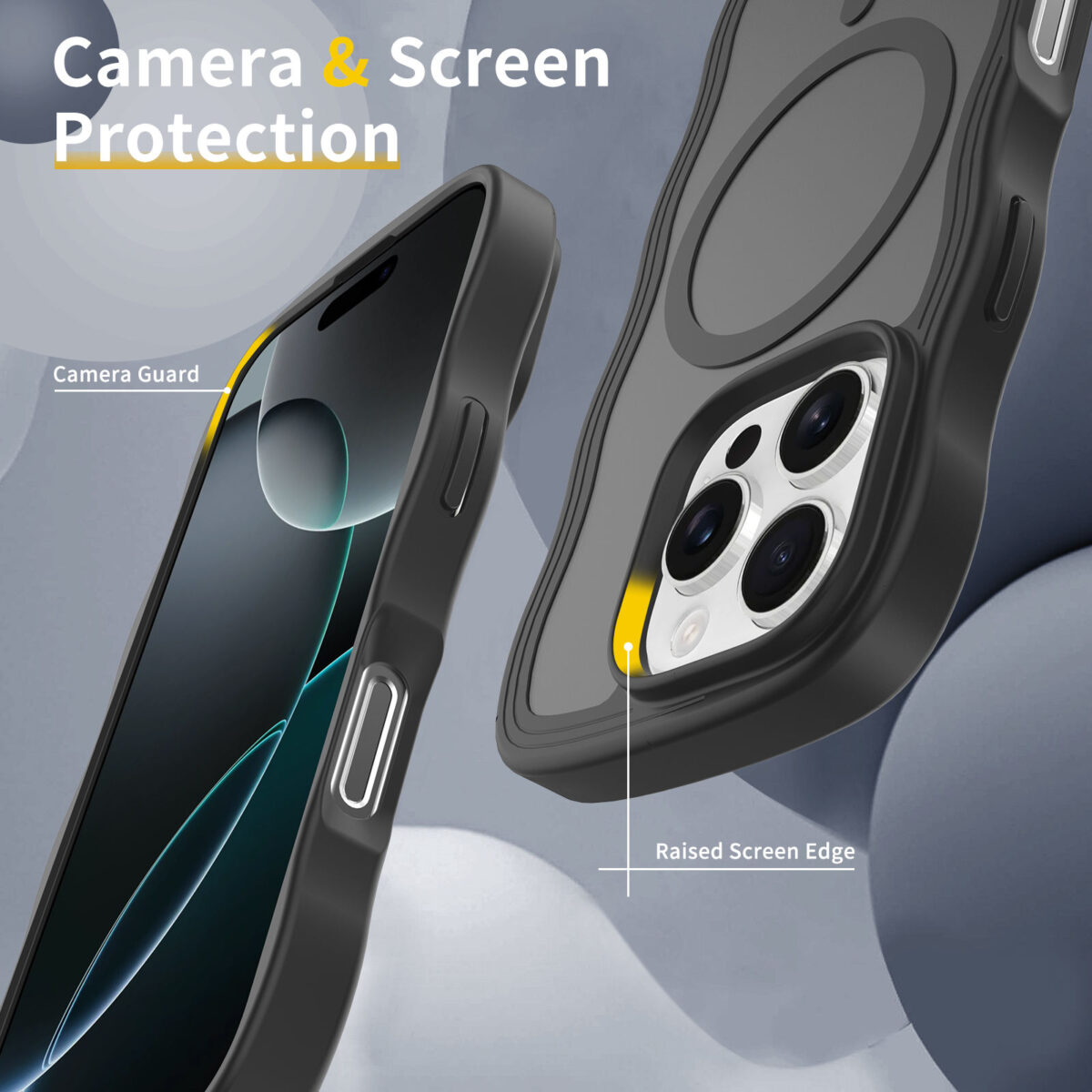 Wave Frosted Black Phone Case for iPhone 16 Pro - Image 5