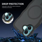 Wave Frosted Black Phone Case for iPhone 16 Plus - Image 2