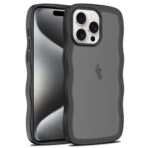 Wave Frosted Black Phone Case for iPhone 15 Pro Max