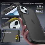 Wave Frosted Black Phone Case for iPhone 15 Plus - Image 4