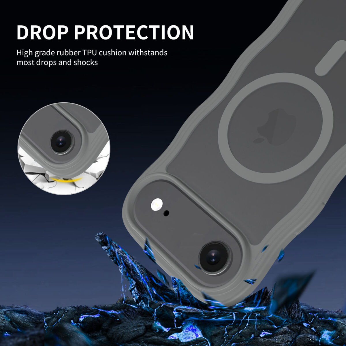 Wave Frosted Black Phone Case for iPhone 17 - Image 3