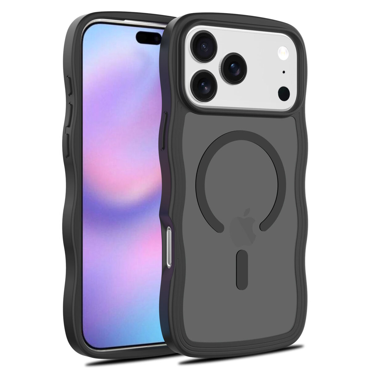 Wave Frosted Black Phone Case for iPhone 17 Pro Max - Image 1