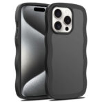 Wave Frosted Black Phone Case for iPhone 15 Pro